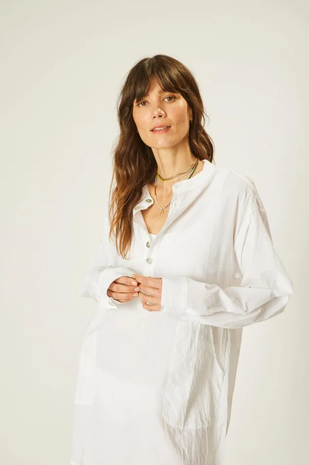 Aprs Swim Shirt White Flat Cotton Women Natalie Martin Coverups