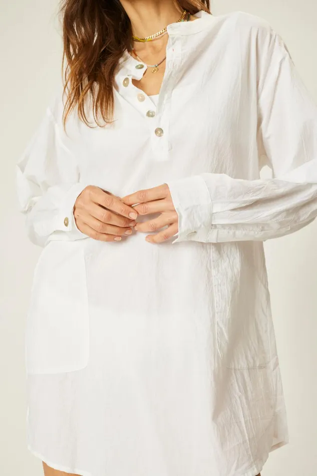Aprs Swim Shirt White Flat Cotton Women Natalie Martin Coverups