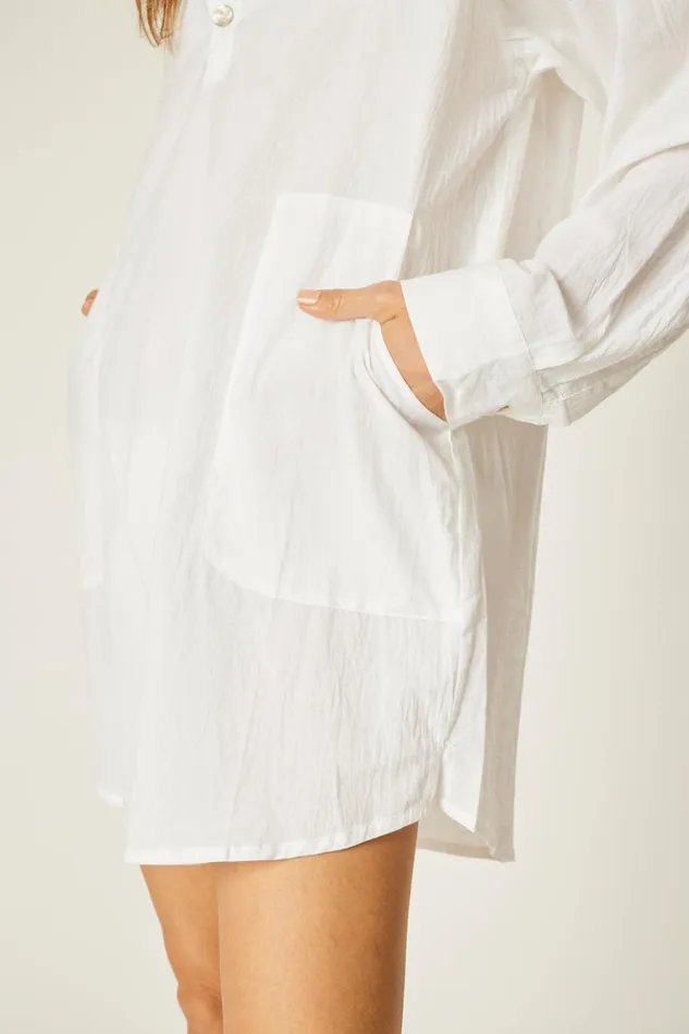 Aprs Swim Shirt White Flat Cotton Women Natalie Martin Coverups