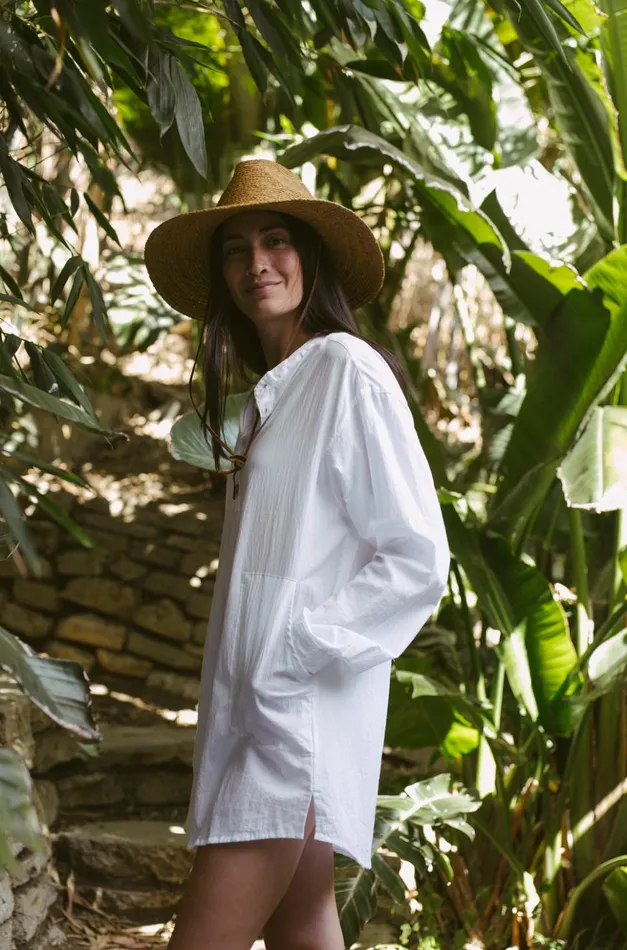 Aprs Swim Shirt White Flat Cotton Women Natalie Martin Coverups