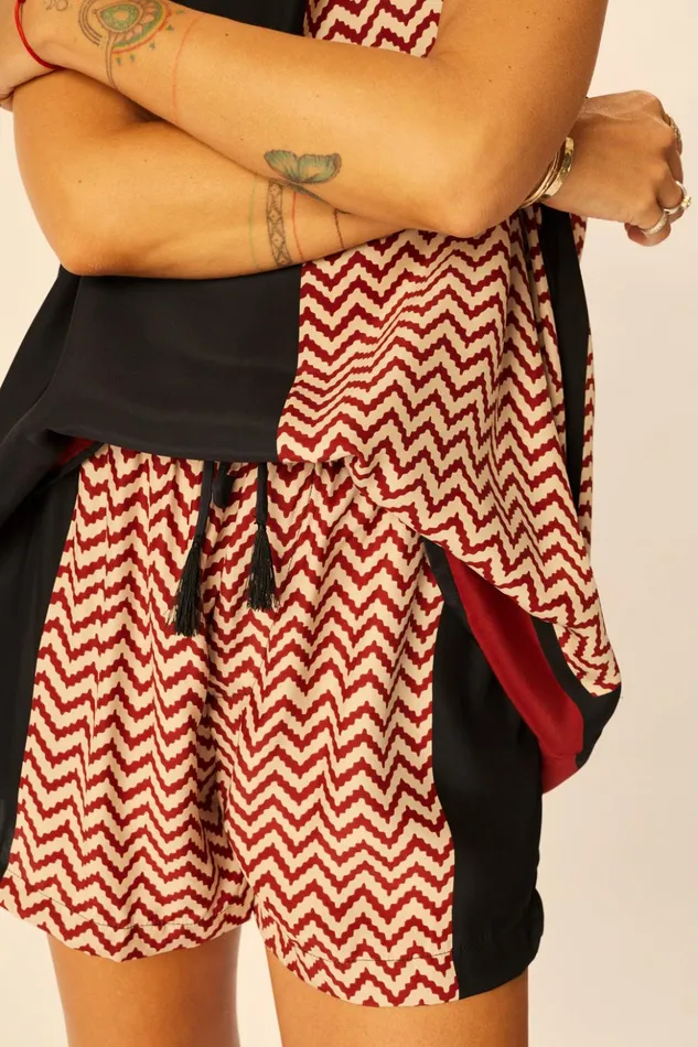 Ariana Tank Block Zigzag Noire Women Natalie Martin Tops