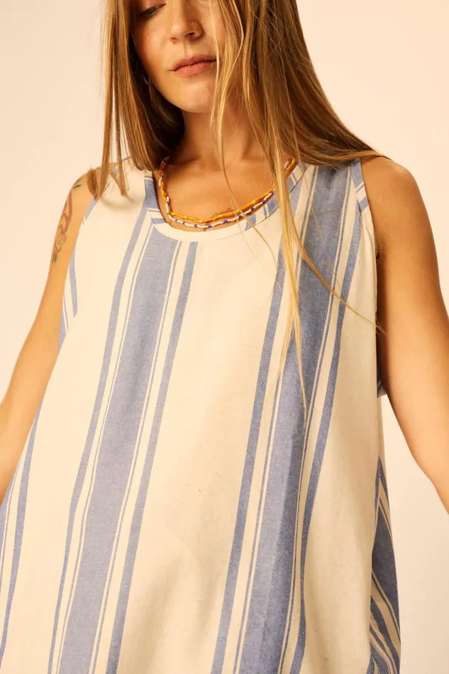 Ariana Tank French Stripe Blue Women Natalie Martin Tops