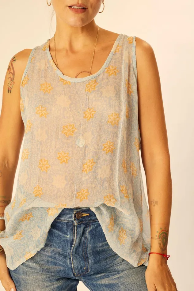 Ariana Tank Snowflake Tangerine Women Natalie Martin Tops