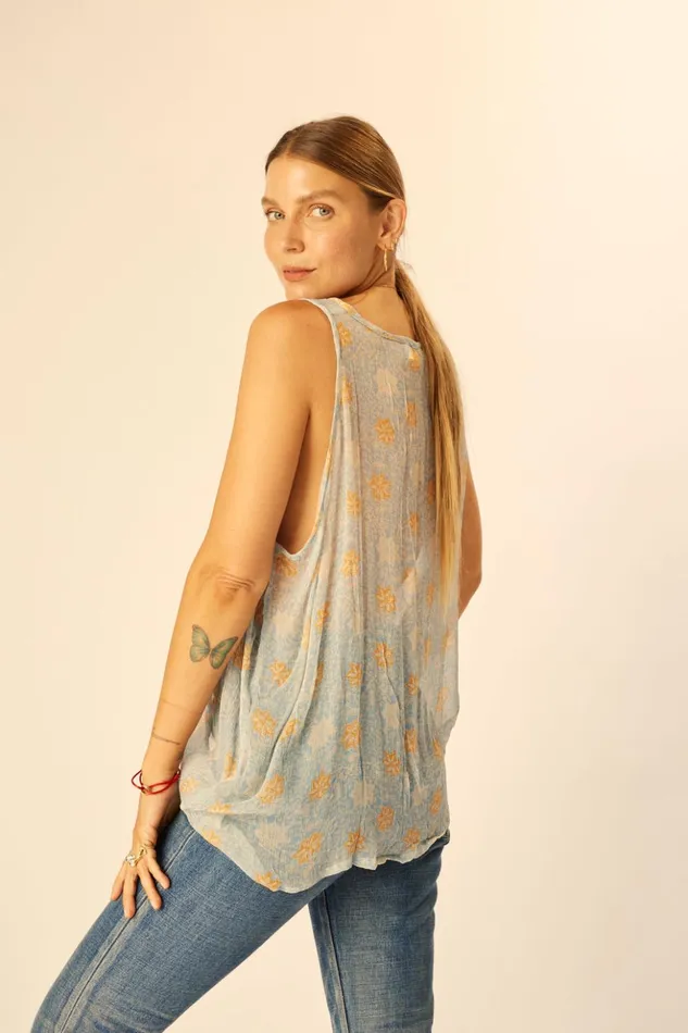 Ariana Tank Snowflake Tangerine Women Natalie Martin Tops