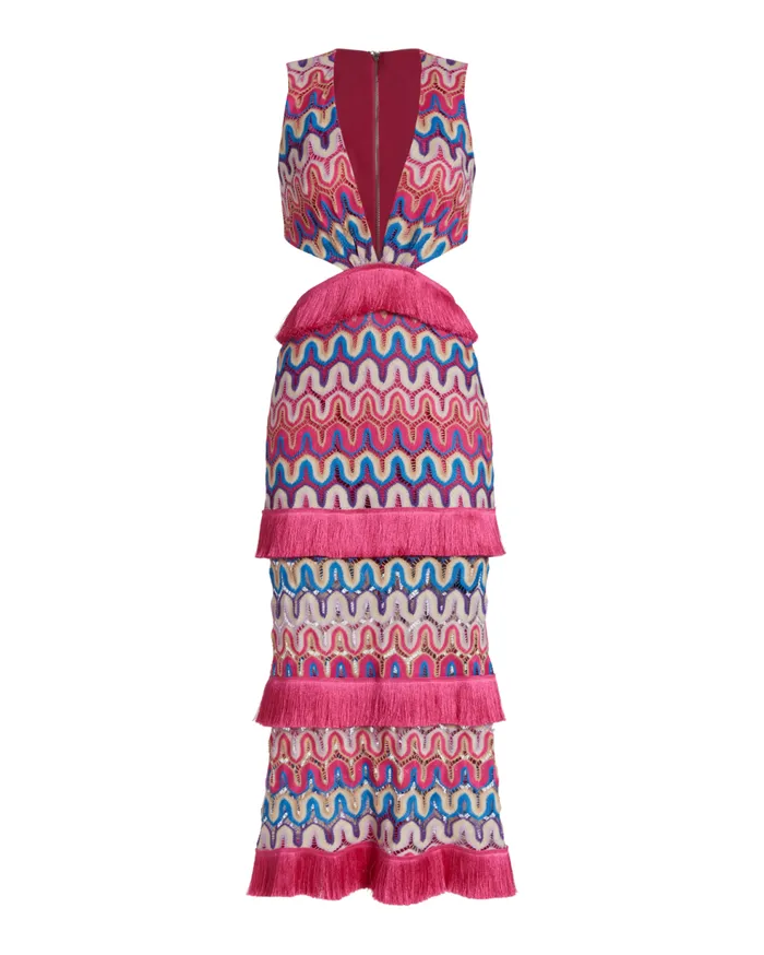 Beach Dresses Women Patbo Crochet CutOut Midi Dress Pink Multi
