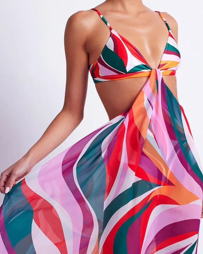 Beach Dresses Women Patbo Delos CutOut Beach Dress Red Multi