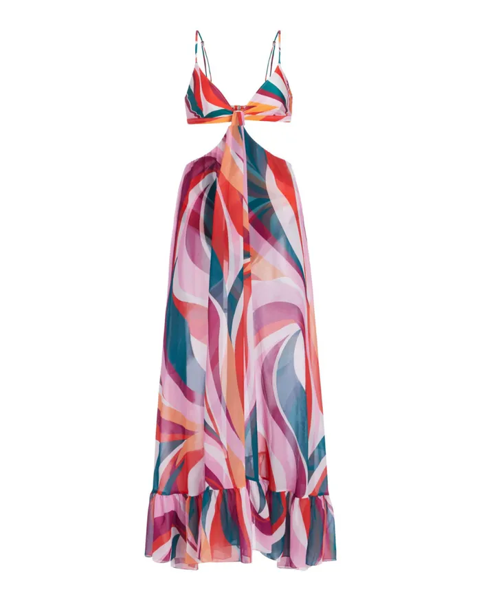 Beach Dresses Women Patbo Delos CutOut Beach Dress Red Multi
