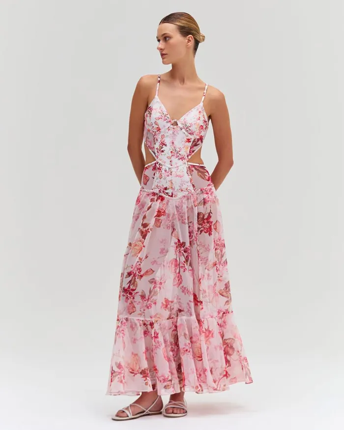 Beach Dresses Women Patbo Floral Haze Bustier Beach Dress Vapor