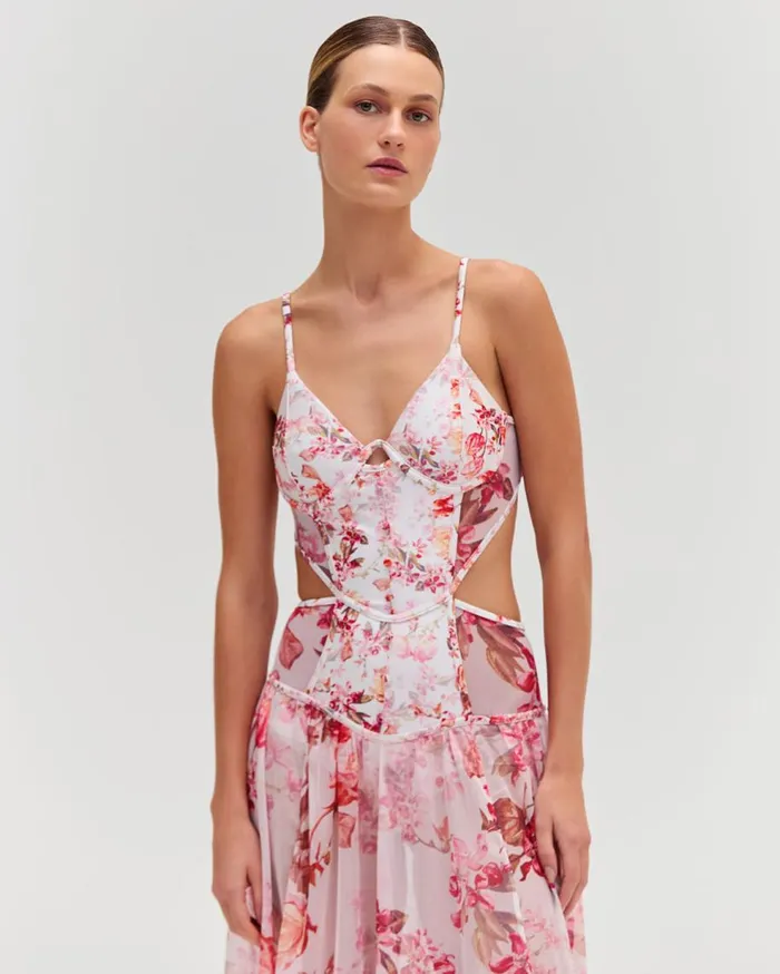Beach Dresses Women Patbo Floral Haze Bustier Beach Dress Vapor