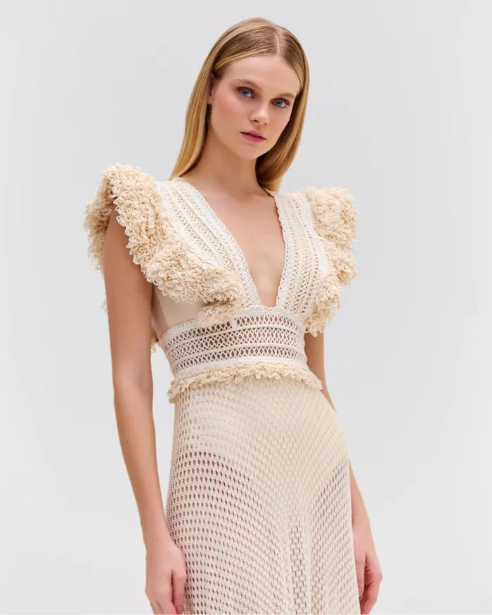 Beach Dresses Women Patbo HandWoven Netted Beach Dress Wheat Beach Dresses Women Patbo HandWoven Netted Beach Dress Wheat