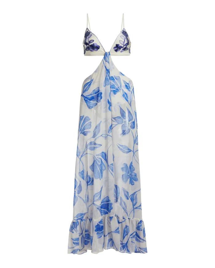 Beach Dresses Women Patbo Nightflower Embroidered Beach Dress White