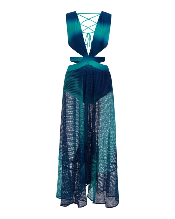 Beach Dresses Women Patbo Ombre Netted Beach Dress High Tide