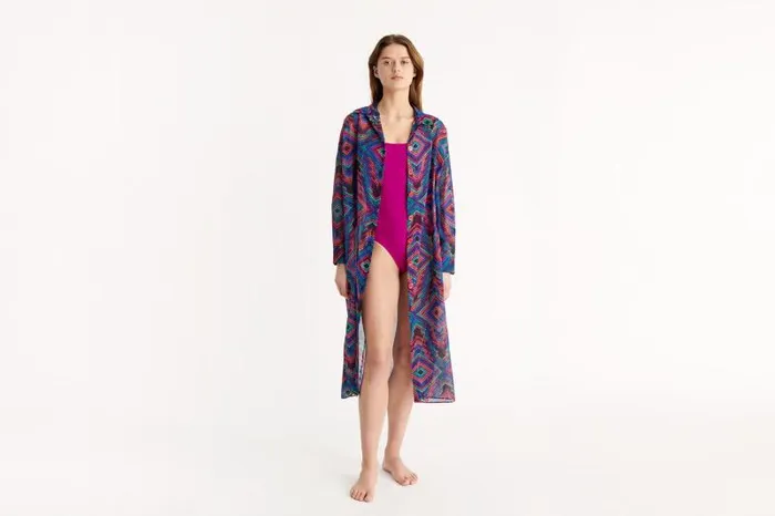 Beachwear and Accessories Womens Eres Dj Long Shirt Dress Imprime Arcenciel