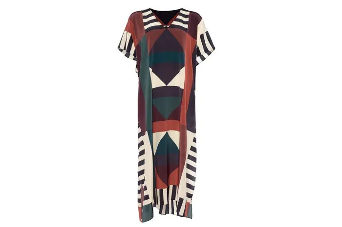 Beachwear and Accessories Womens Eres Facette Kaftan Imprime Kaleido Eclipse
