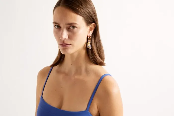 Beachwear and Accessories Womens Eres Goossens X Perroquet Hoop Earring Jewellery Laiton Dore Beachwear and Accessories Womens Eres Goossens X Perroquet Hoop Earring Jewellery Laiton Dore