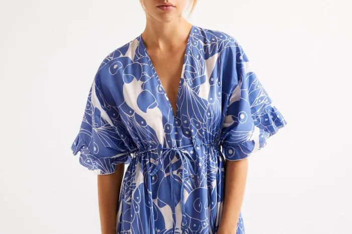 Beachwear and Accessories Womens Eres Jujube Long Dress Imprime Perroquet Maracas