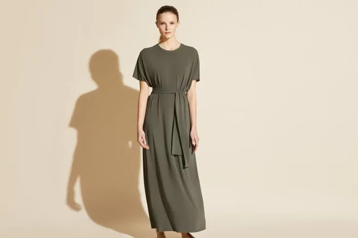 Beachwear and Accessories Womens Eres Lana Long Dress Olive Noire