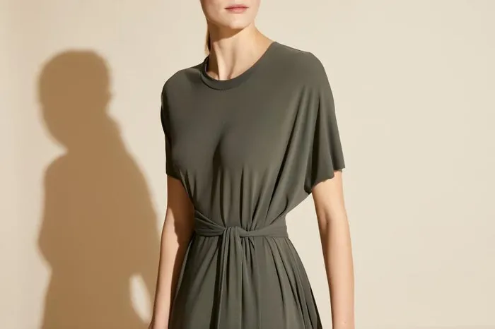 Beachwear and Accessories Womens Eres Lana Long Dress Olive Noire