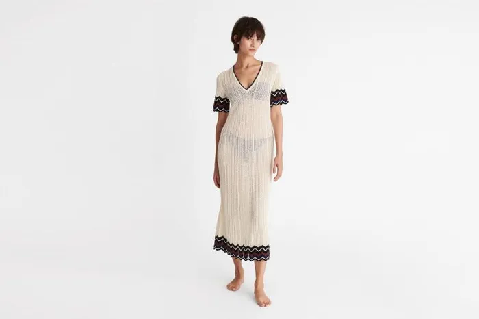Beachwear and Accessories Womens Eres Luna Long Dress Ecrurayure Nuit