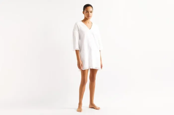 Beachwear and Accessories Womens Eres Orange Short Tunic Blanc