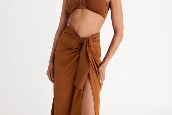 Beachwear and Accessories Womens Eres Peplum 2 Long Sarong Caramelo