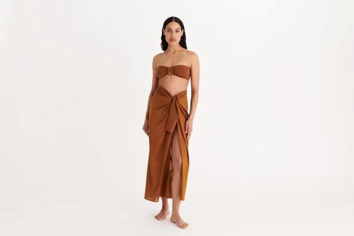 Beachwear and Accessories Womens Eres Peplum 2 Long Sarong Caramelo