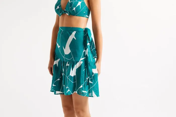 Beachwear and Accessories Womens Eres Racine Short Sarong Skirt Imprime Bananier Jungle Beachwear and Accessories Womens Eres Racine Short Sarong Skirt Imprime Bananier Jungle