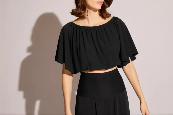 Beachwear and Accessories Womens Eres Solal Crop Top Noir