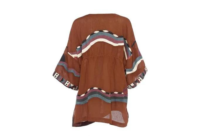 Beachwear and Accessories Womens Eres Solar Short Kaftan Caramelo