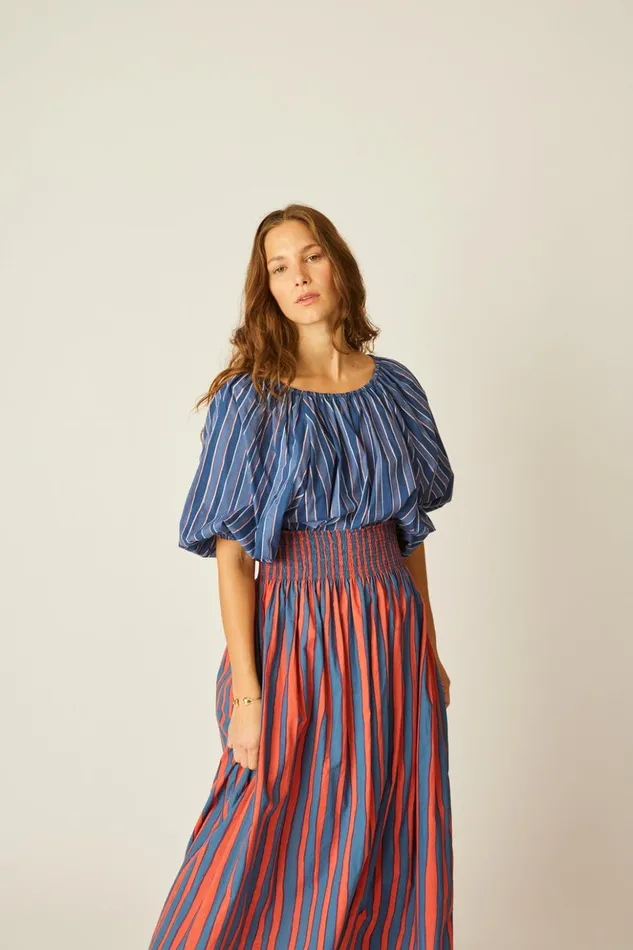 Bella Skirt Black Flat Cotton Women Natalie Martin Bottoms