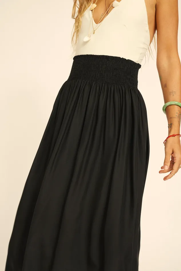 Bella Skirt Black Silk Women Natalie Martin Bottoms