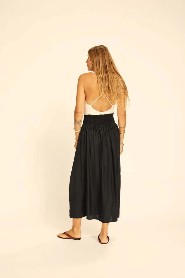 Bella Skirt Black Silk Women Natalie Martin Bottoms