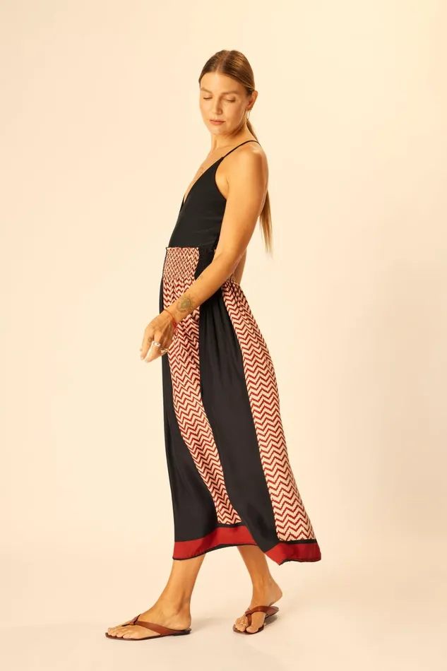Bella Skirt Block Zigzag Noire Women Natalie Martin Bottoms
