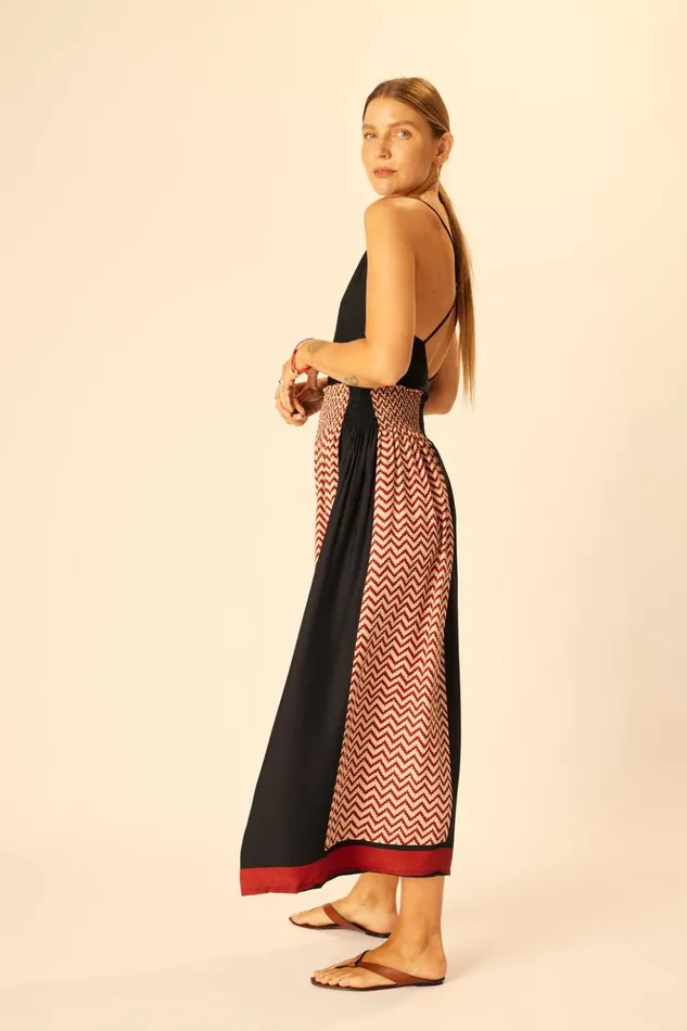 Bella Skirt Block Zigzag Noire Women Natalie Martin Bottoms