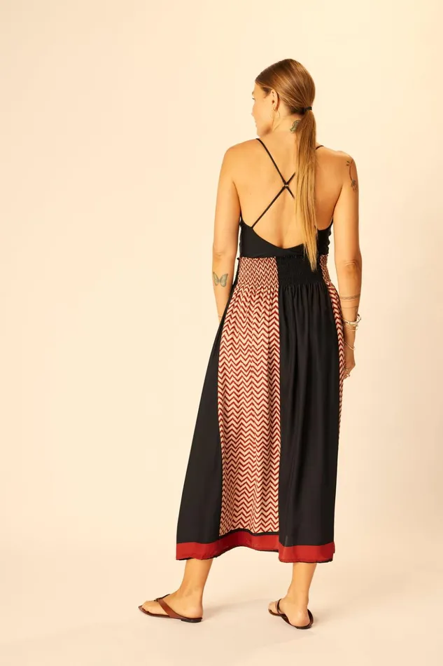 Bella Skirt Block Zigzag Noire Women Natalie Martin Bottoms
