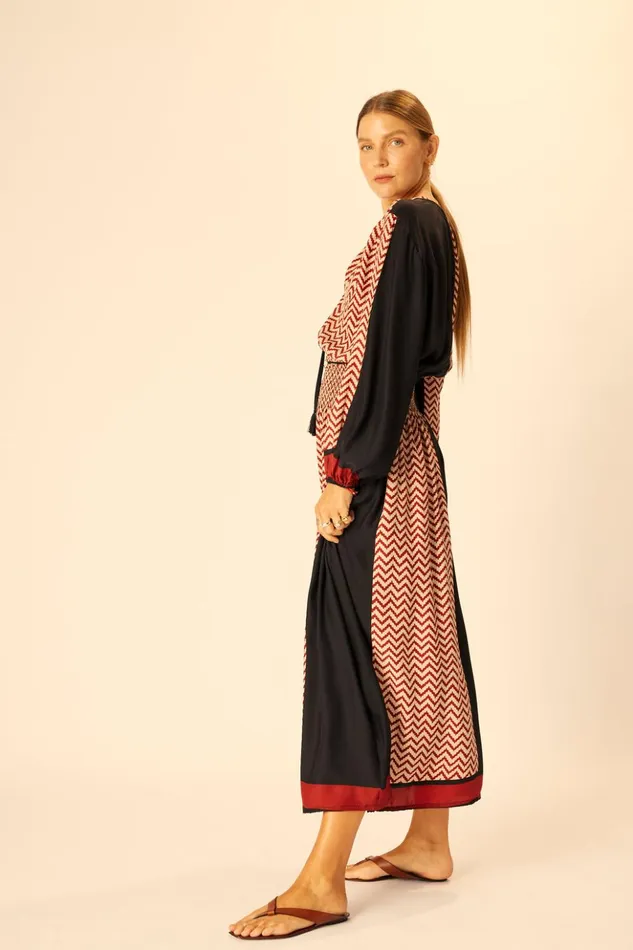 Bella Skirt Block Zigzag Noire Women Natalie Martin Bottoms