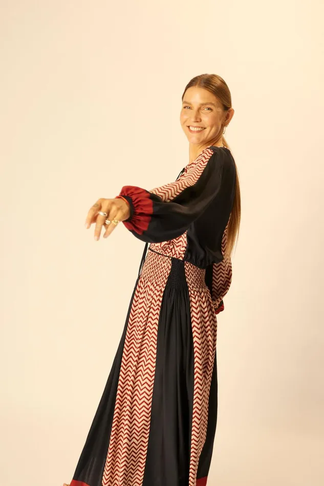 Bella Skirt Block Zigzag Noire Women Natalie Martin Bottoms