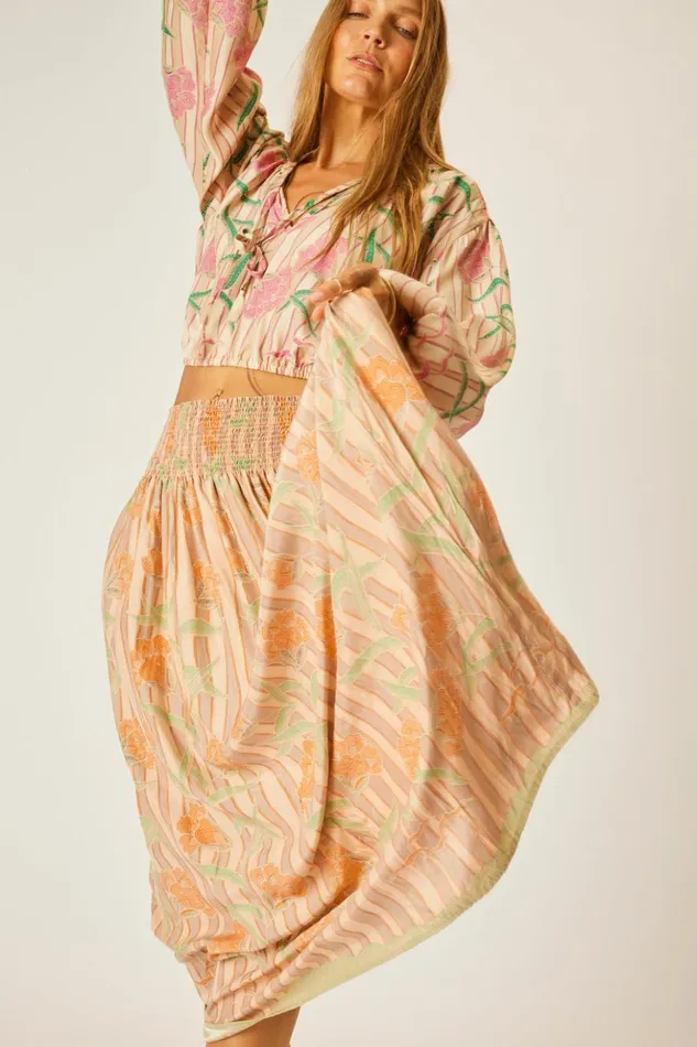 Bella Skirt Chamomile Apricot Women Natalie Martin Bottoms