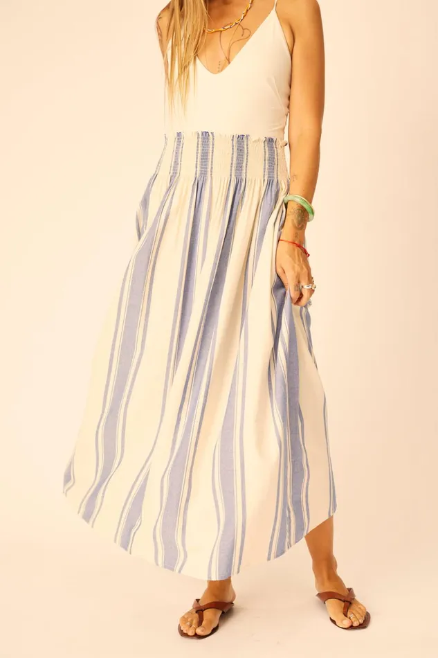 Bella Skirt French Stripe Blue Women Natalie Martin Bottoms
