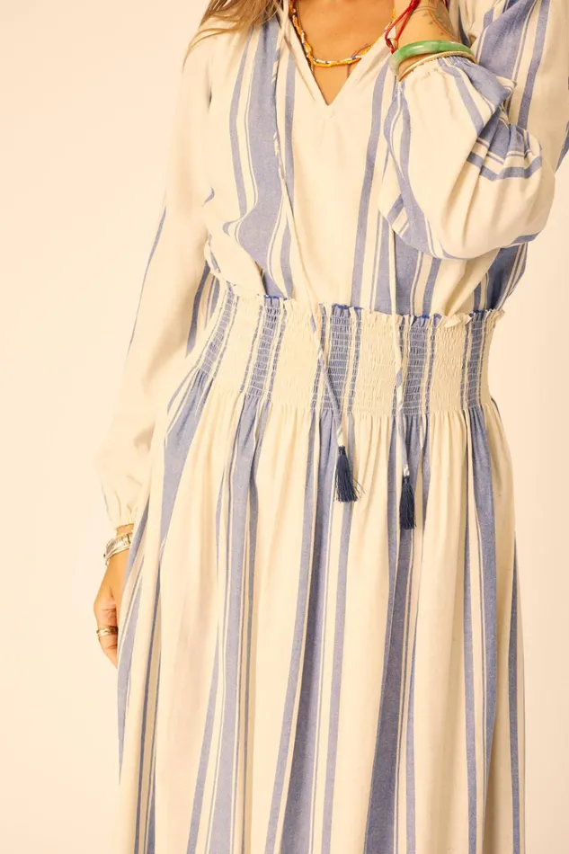 Bella Skirt French Stripe Blue Women Natalie Martin Bottoms