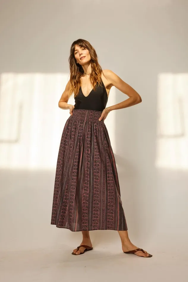 Bella Skirt Paisley Stripe Heather Women Natalie Martin Bottoms