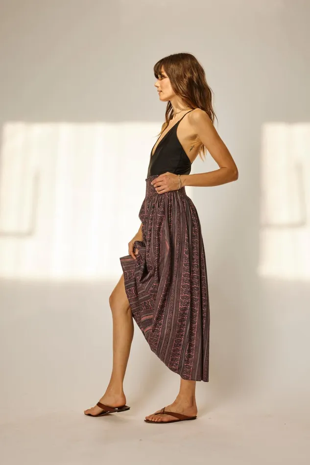 Bella Skirt Paisley Stripe Heather Women Natalie Martin Bottoms Bella Skirt Paisley Stripe Heather Women Natalie Martin Bottoms