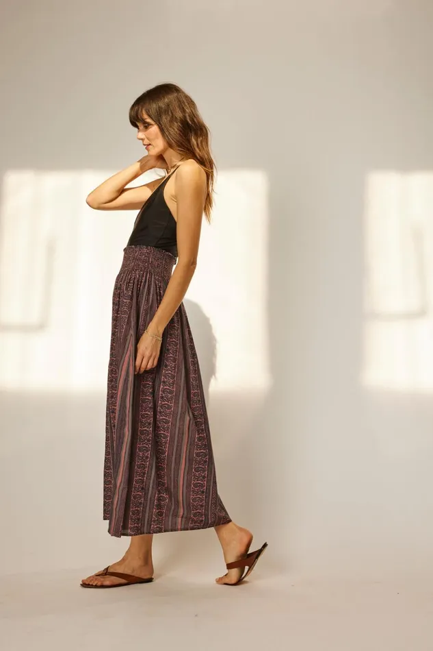 Bella Skirt Paisley Stripe Heather Women Natalie Martin Bottoms Bella Skirt Paisley Stripe Heather Women Natalie Martin Bottoms
