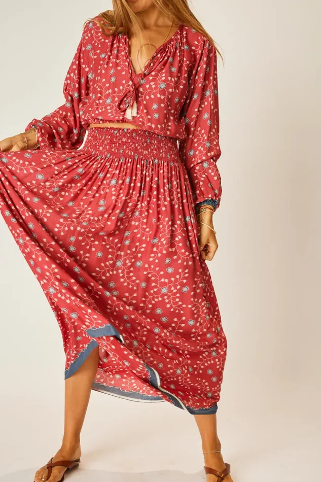 Bella Skirt Pinwheel Barn Red Women Natalie Martin Bottoms