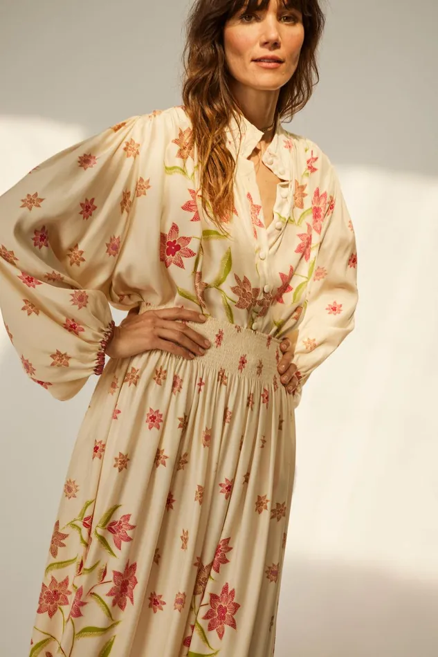 Bella Skirt Starflower Cream Women Natalie Martin Bottoms