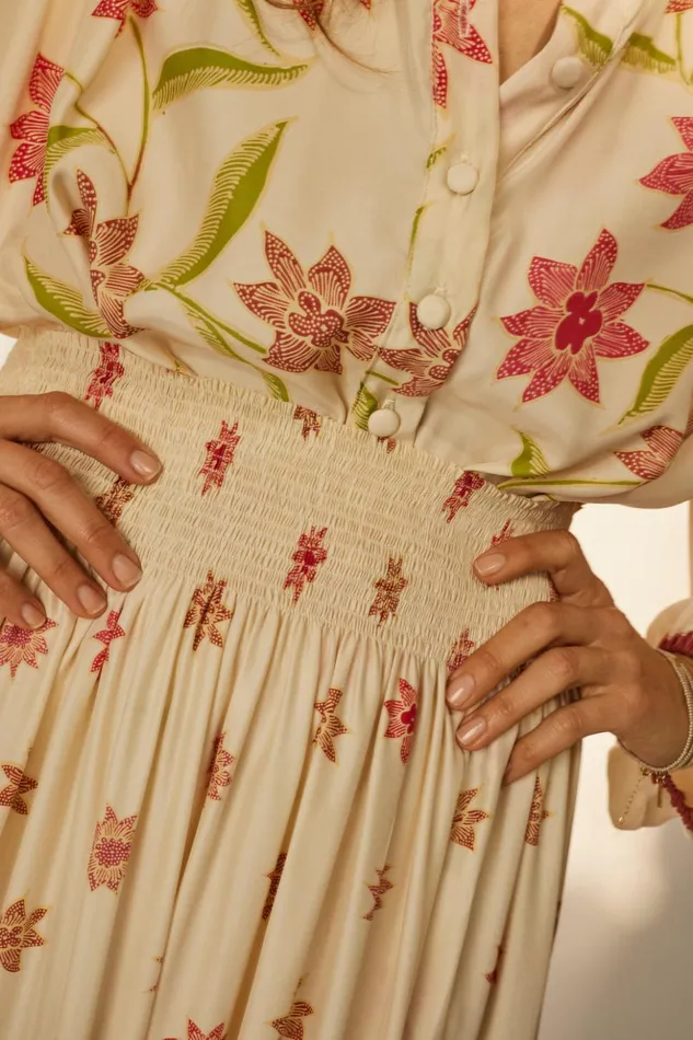 Bella Skirt Starflower Cream Women Natalie Martin Bottoms