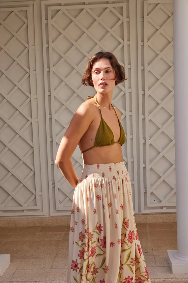 Bella Skirt Starflower Cream Women Natalie Martin Bottoms