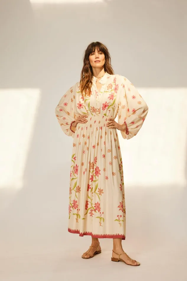 Bella Skirt Starflower Cream Women Natalie Martin Bottoms
