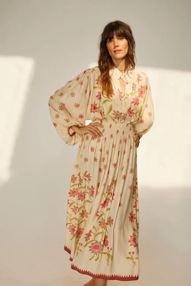 Bella Skirt Starflower Cream Women Natalie Martin Bottoms