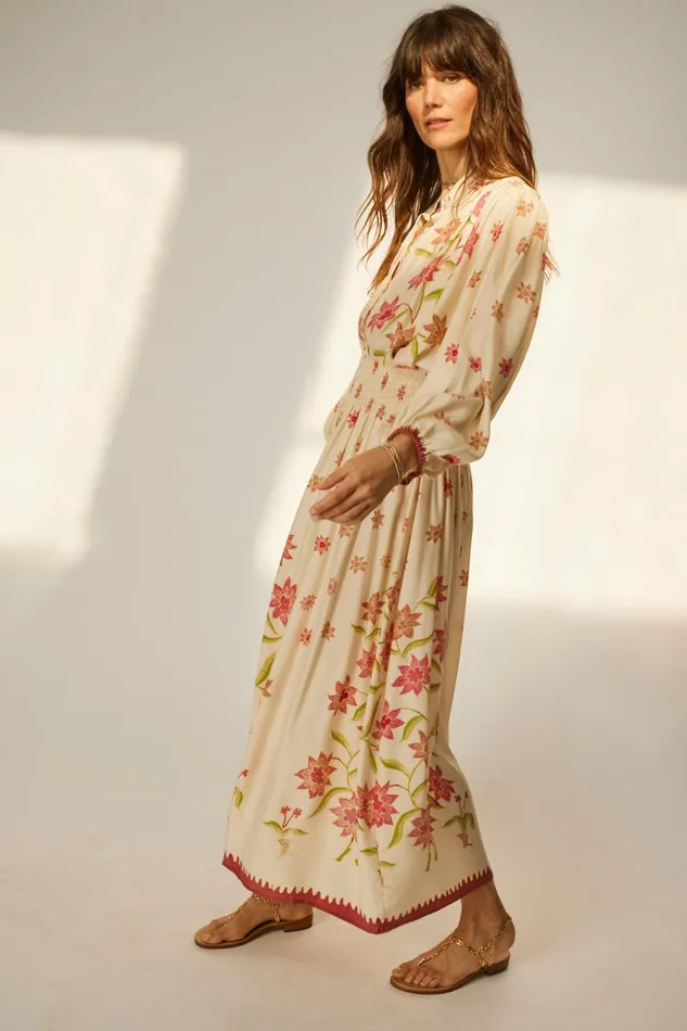 Bella Skirt Starflower Cream Women Natalie Martin Bottoms
